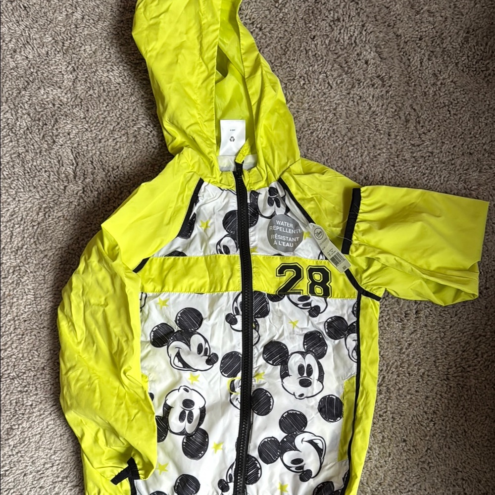 Disney Yellow and Black Mickey Mouse Raincoat
